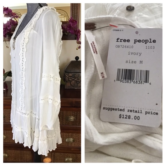 Free People Snow Angel Mini Dress.  NWT. - Picture 5 of 8